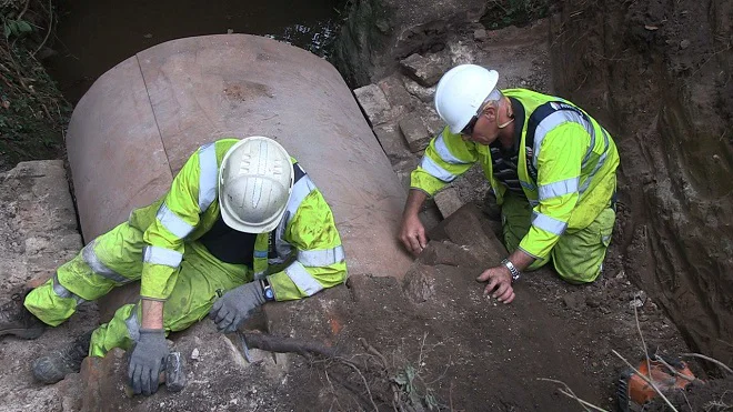 Image: Maintenance work at Dudleston School West Bridge near Ellesmere