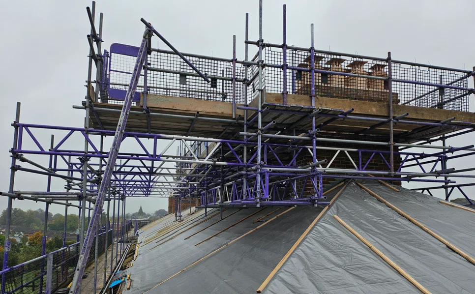 Chimney Repairs With Scaffolding