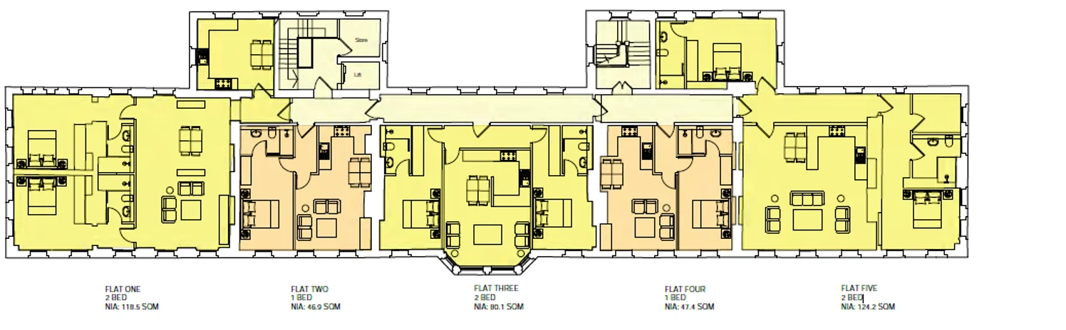 Image showing a blueprint of the proposed first floor accommodation