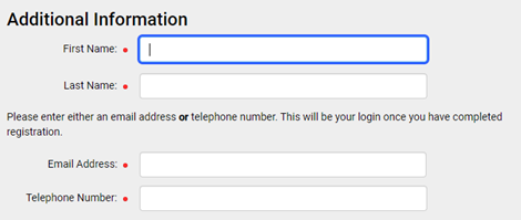 Add additional information which include your first name, last name, email and phone number.