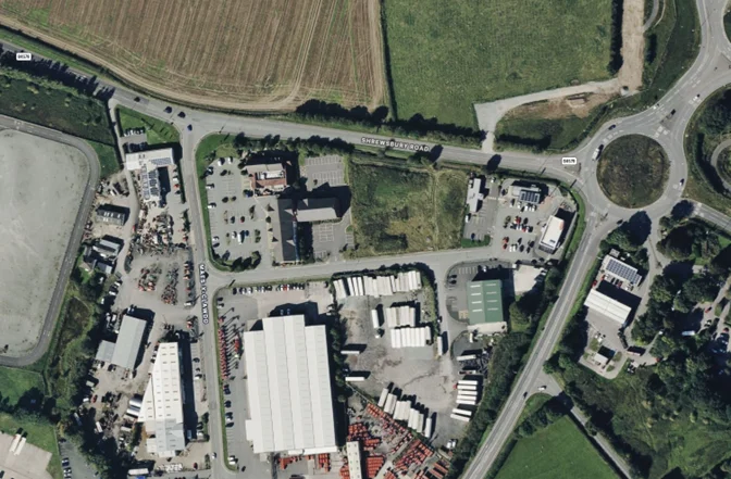 Aerial View Of Mile End Roundabout And Surrounding Area