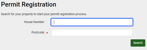 Permit registration screen which you need to add your council tax reference number into which is found on your council tax bill.