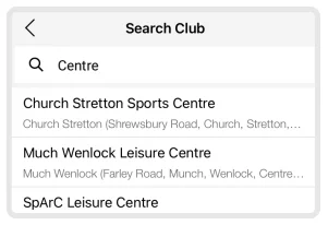 Shropshire Leisure Time Select 'My Clubs' In Menu