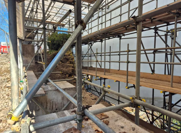 Bronygarth Bridge Spring 26 Works Scaffolding Has Been Erected