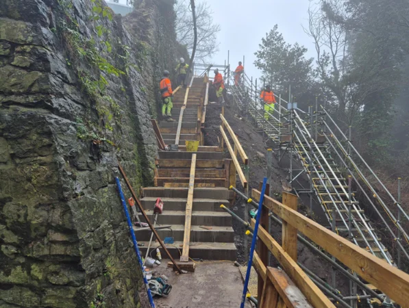 Bronygarth Bridge Spring 26 Works Final Pour Of Concrete Access Steps