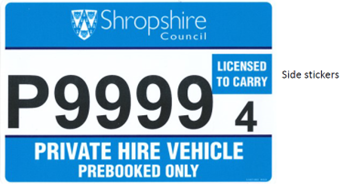 Image of side sticker for licensed private hire vehicles.