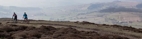 Riding bicycles on Shropshire hills