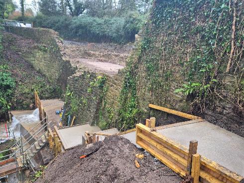 Photo three: current progression of access steps