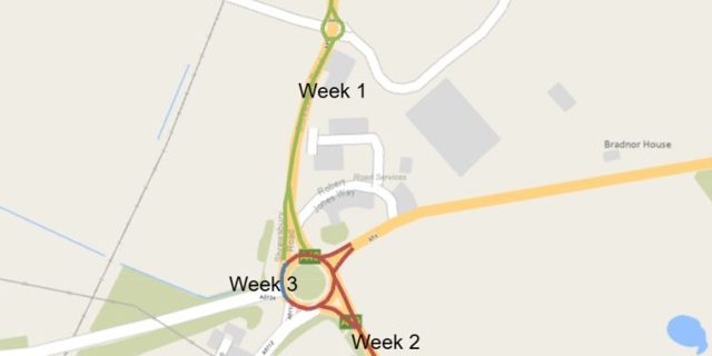Battlefield Roundabout in Shrewsbury to be resurfaced.