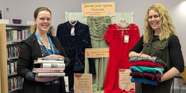 Need something special to wear this festive season? Oswestry library users can now borrow special evening wear thanks to new initiative