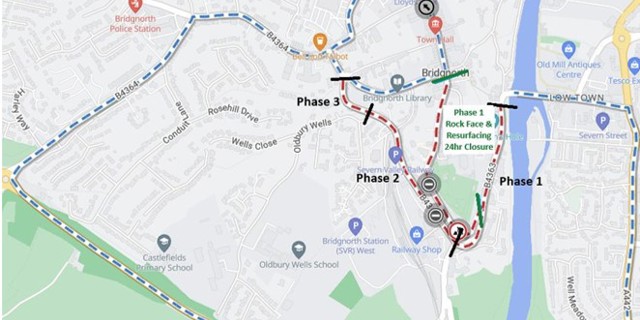 Resurfacing and rock face repairs to take place in Bridgnorth