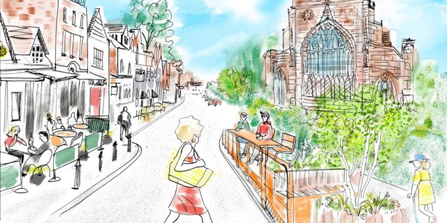 Abbey Foregate to see new public seating and planting installed