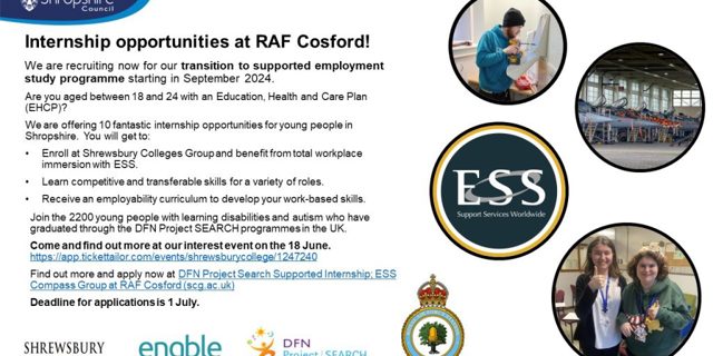Internship opportunities for young people with SEND at RAF Cosford