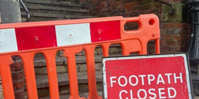 Shrewsbury’s Dana footpath closed due to castle wall safety concerns