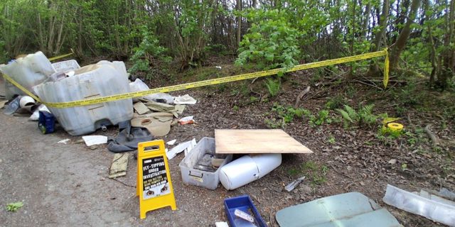 Appeal for information following fly-tip in Shropshire countryside