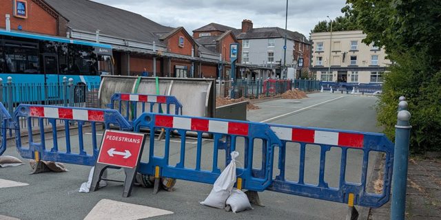 New bus shelters being installed as part of improvements to Oswestry bus station